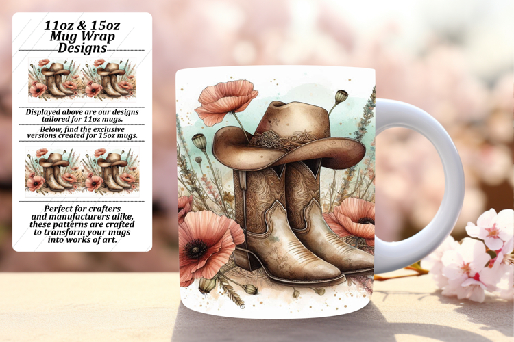 SLEEK PNG Mug Wrap Design 11oz , Western