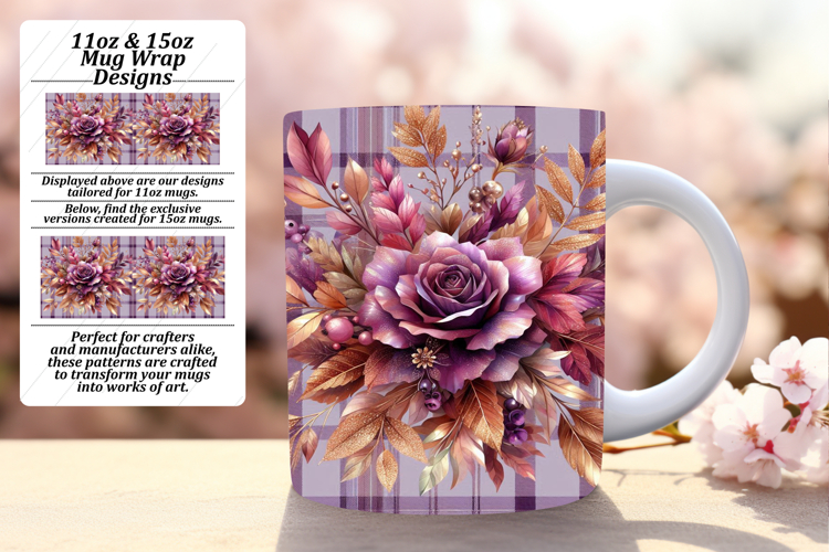GRACEFUL 11oz PNG Mug Wrap Design , Autumn Flower