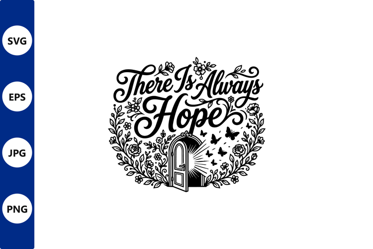 floral door illustration with hopeful