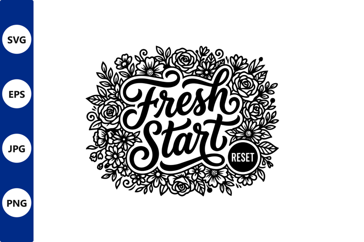 fresh start floral border vector