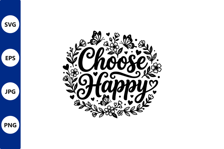 Choose Happy Circle Floral