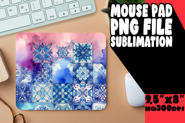 UNIQUE DESK MAT PLAYFUL PNG, Watercolor Patter