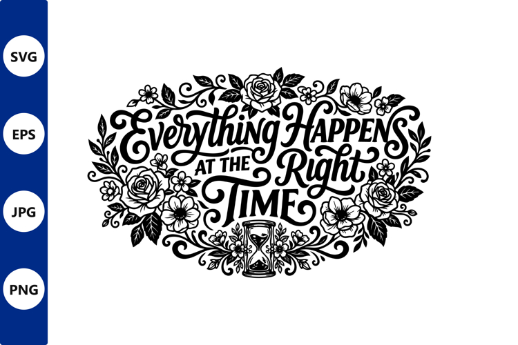 Floral vector typography Everything