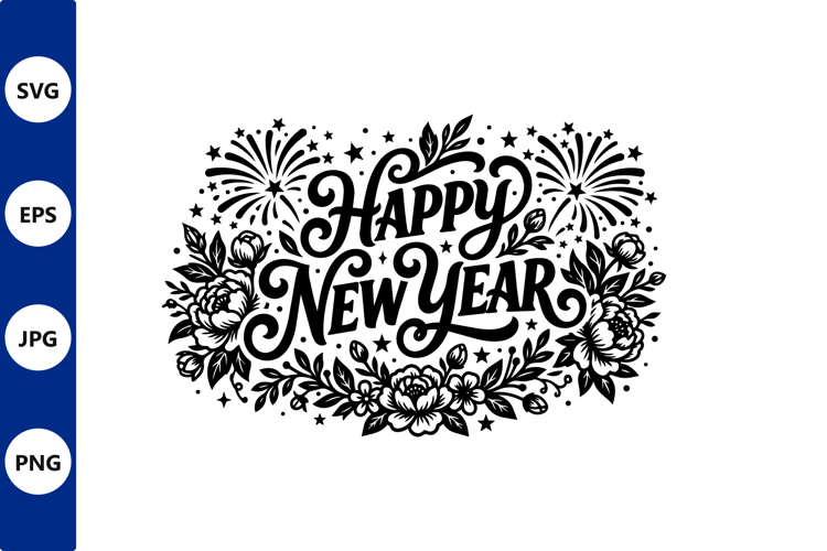 festive new year wreath vector