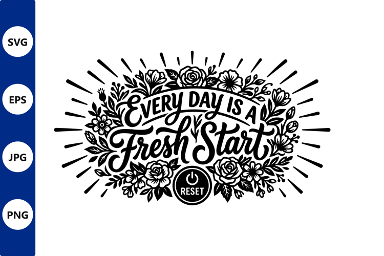 Floral wreath typography fresh start