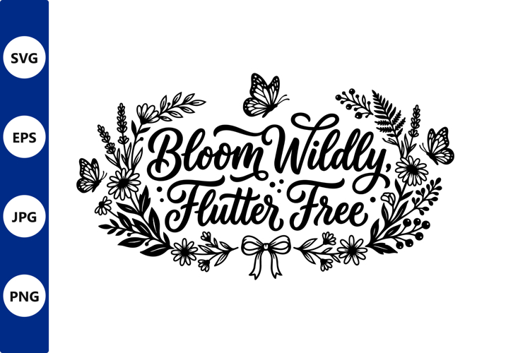 Floral wreath script typography vector