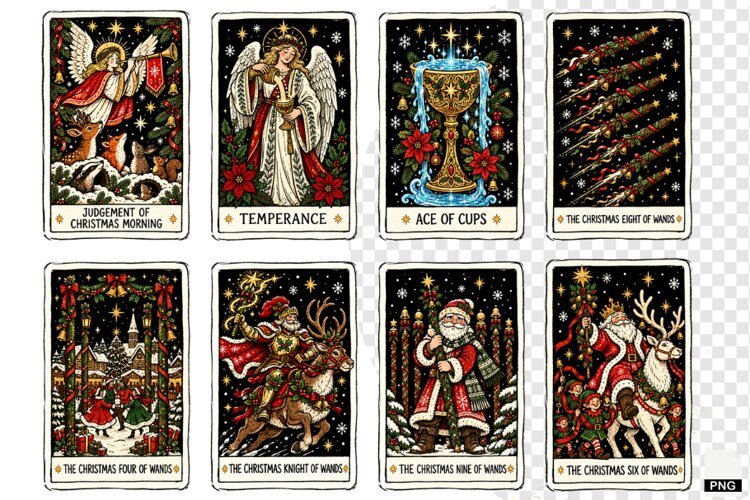 Christmas Tarot Cards PNGs example image 1