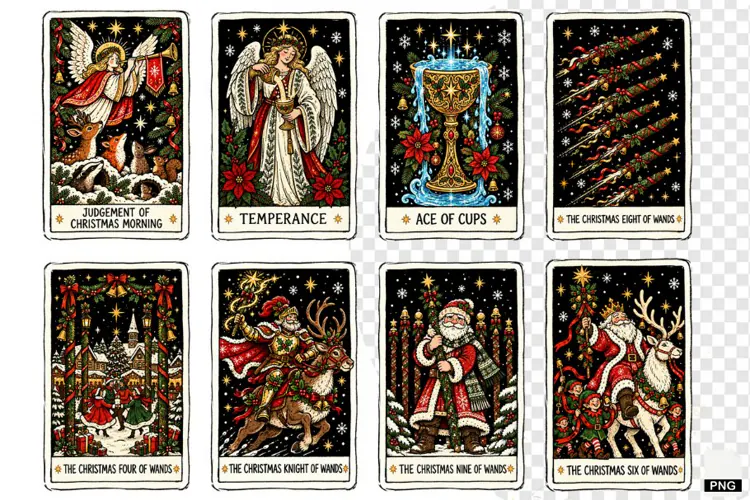 Christmas Tarot Cards PNGs