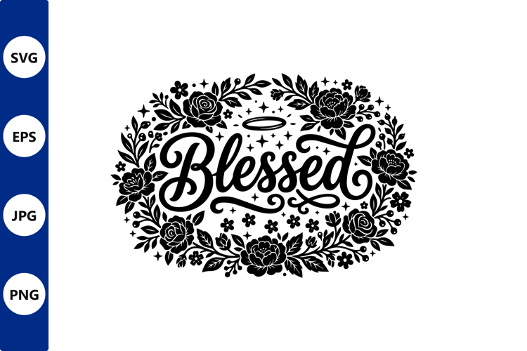 Blessed floral wreath vector