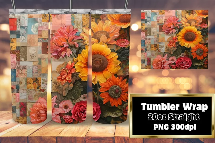 Colorful Embroidered 20oz Tumbler Sleeve