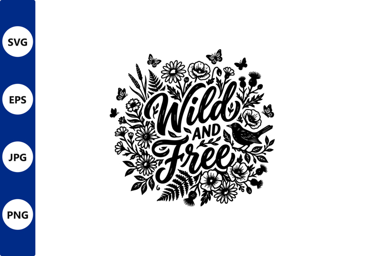 Floral Circular Wild and Free Monochrome