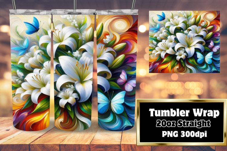 RADIANT 20oz Tumbler PNG Design , Flowers