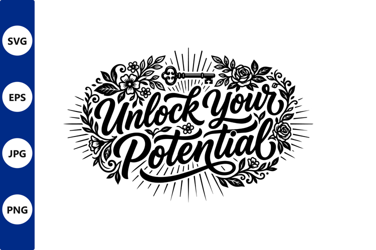 Floral vector art with unlock your
