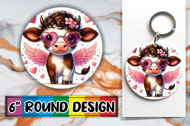 Cheerful Sublimation Circle Coasters, Valentines