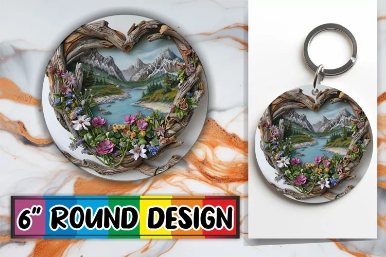 Floral Oasis Circle Design Sublimation 3D