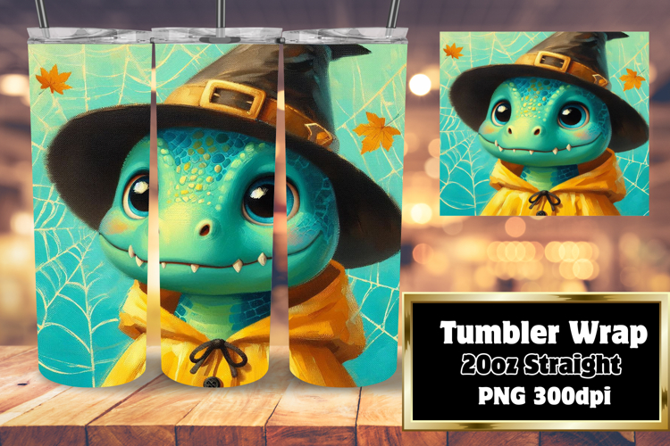 BOLD 20oz Sublimation Design , Halloween Dino