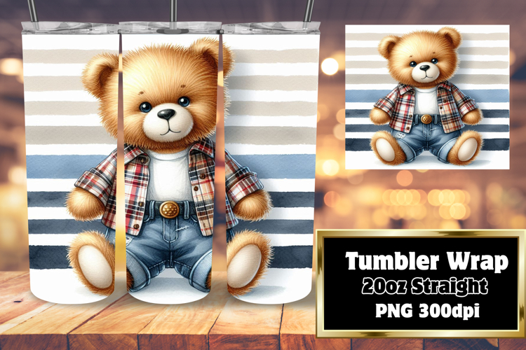 20oz Tumbler Template for Any Occasion , Teddy Bear