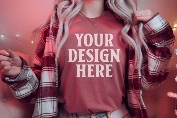 Cumin Comfort Colors 1717 Christmas Shirt Mockup, Cozy