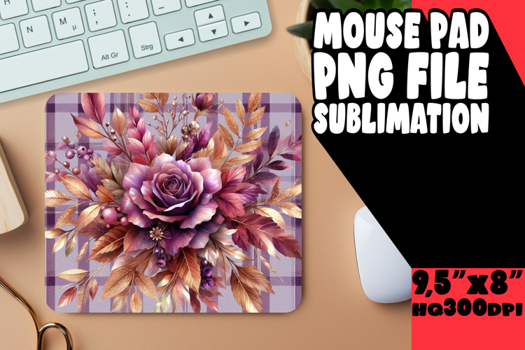 Cozy Mouse Pad Sublimation Ideas, Autumn Flower