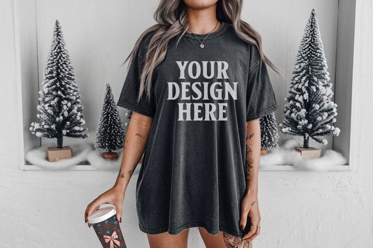 Pepper Christmas Comfort Colors 1717 TShirt Mockup, CC 1717