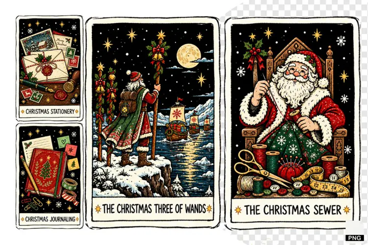 Christmas Tarot Cards PNGs