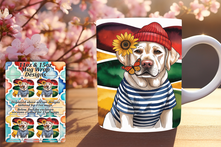 Sublimation 15oz Mug Wrap Png Template , Cute Dog