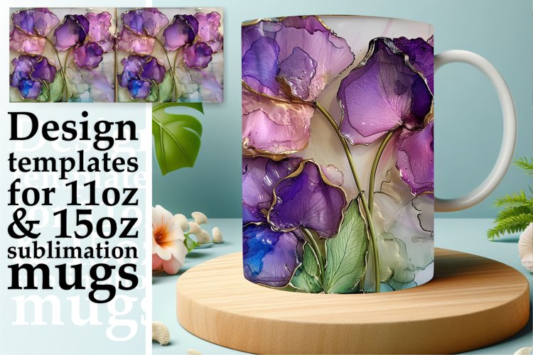 Glittery Spring Beauty Mug Wrap: Sublimation - 11oz/15oz example image 1