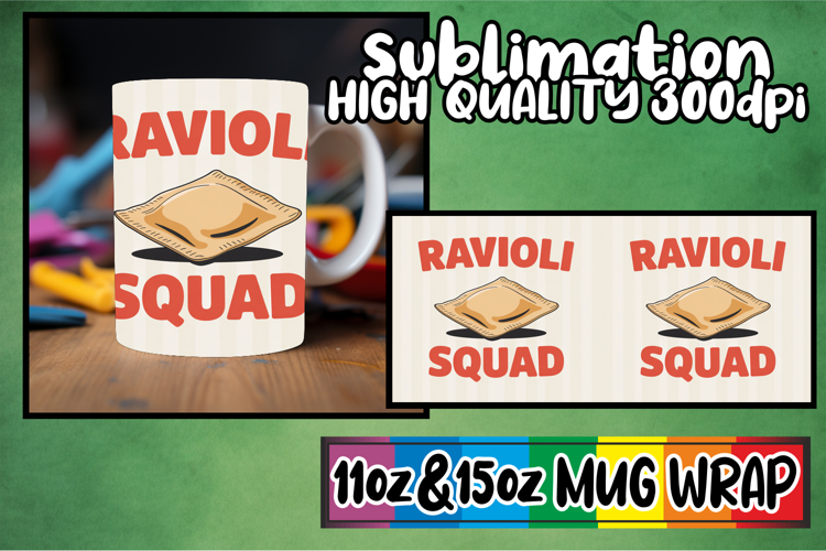 Cheerful hearts sublimation mug wrap, Retro Food