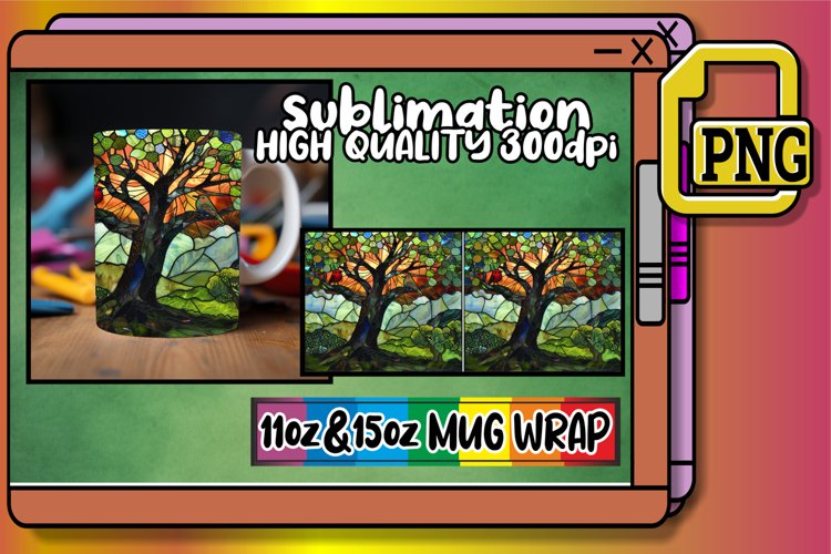 Radiant Stained Glass Mug Wrap Creations 11oz/15oz