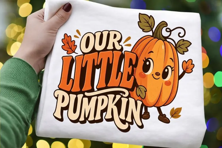 Our Little Pumpkin PNG, Cute Kawaii Fall Pumpkin Character