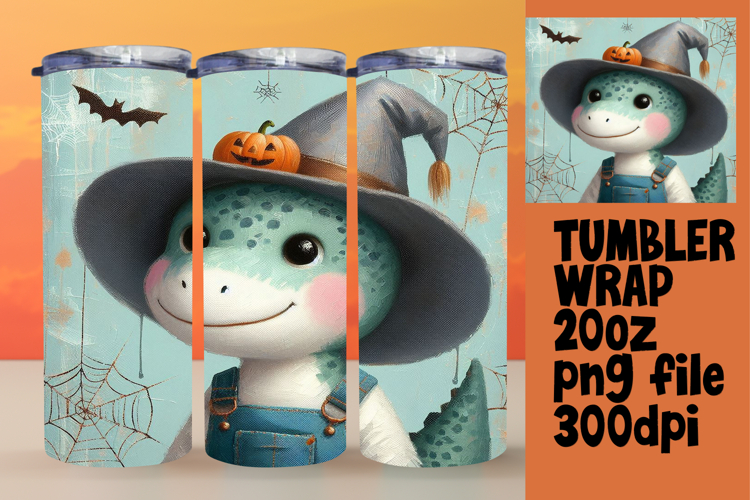 GORGEOUS 20oz Tumbler Wrap for Gifts , Halloween Dino
