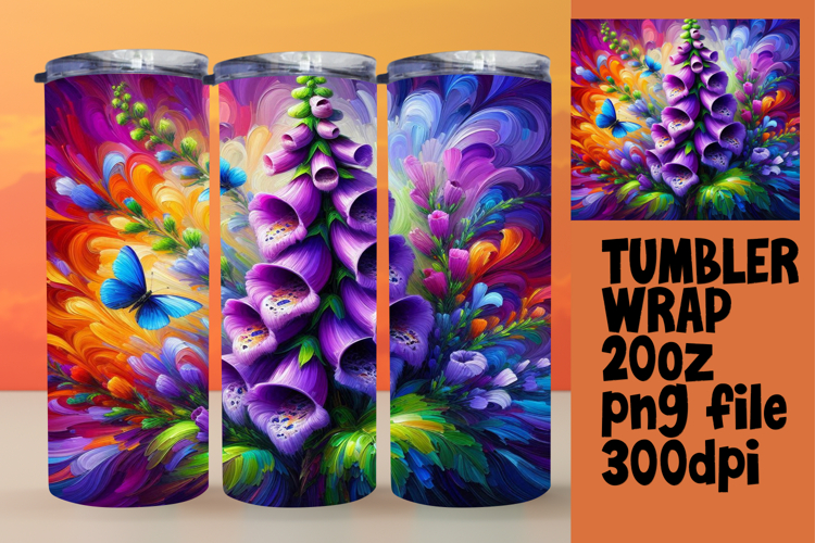 CHIC 20oz PNG Tumbler Wrap , Flowers