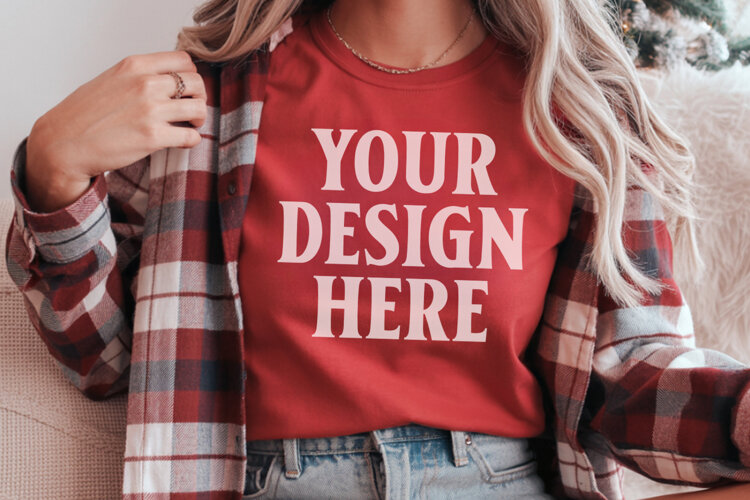 Cumin Comfort Colors 1717 Christmas Shirt Mockup, Cozy example image 1