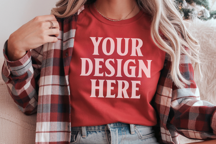 Cumin Comfort Colors 1717 Christmas Shirt Mockup, Cozy