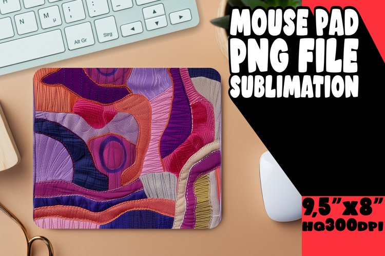 Bold Flower Embroidery Mouse Pad Sublimation