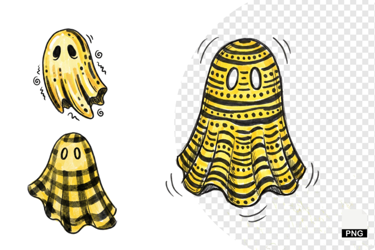Doodle Halloween Ghosts PNG