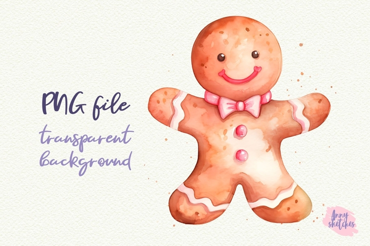 Gingerbread Man Clipart Black and White