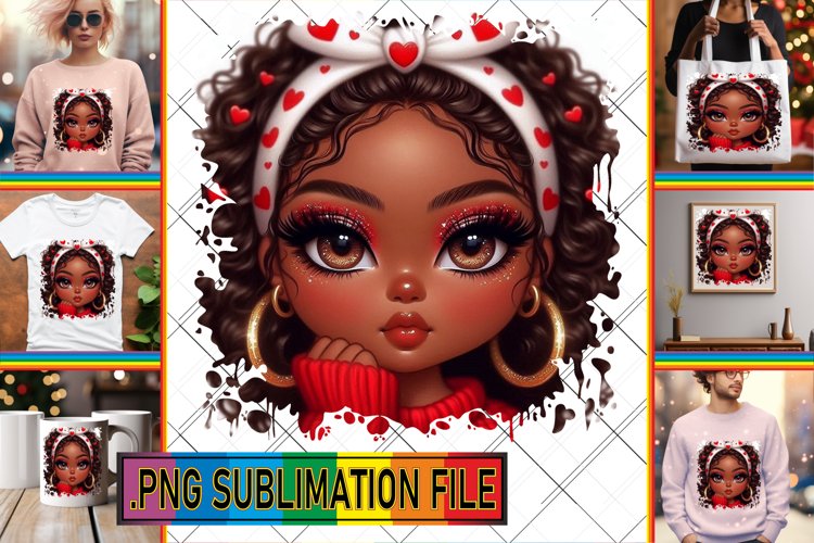 Joyful Sublimation Art PNG, Love Girl