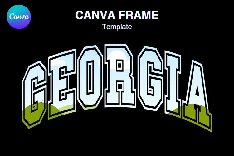 USA States Name CANVA FRAME GEORGIA Varsity Shirt Design