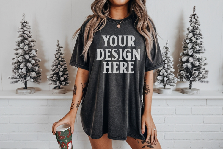 Pepper Christmas Comfort Colors 1717 TShirt Mockup, CC 1717