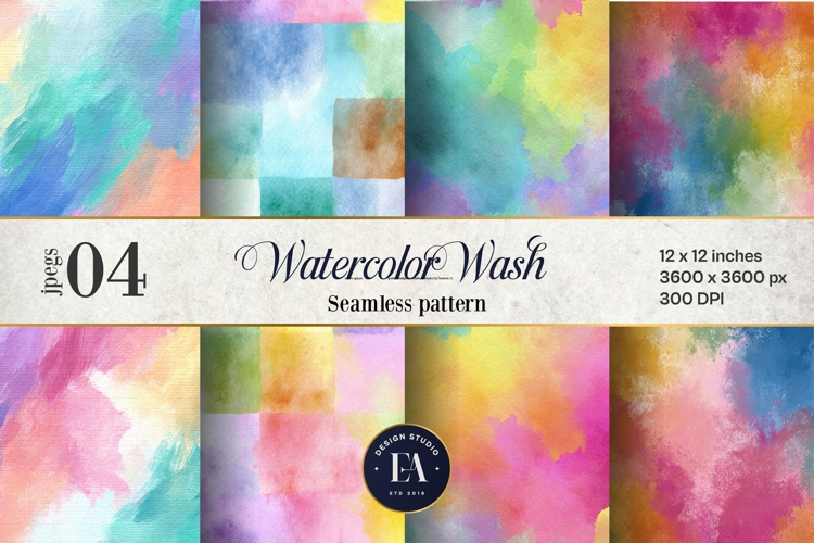 Watercolor Wash Digital Paper | Seamless Rainbow Texture