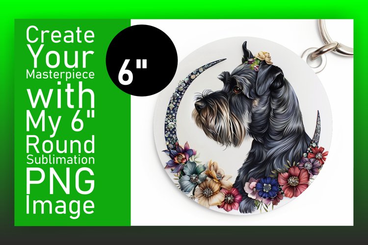 Cute Round Dog Sublimation Keychain