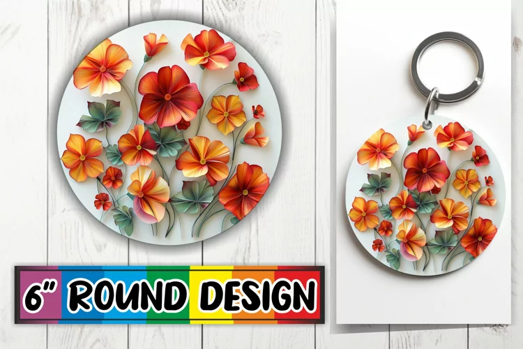 Chic 3D Petal Keychain & Coaster