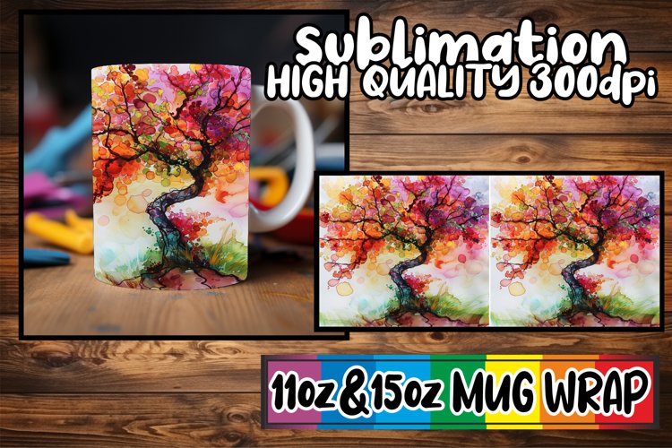 Vibrant Canopy Mug Wrap - Spring Design example image 1
