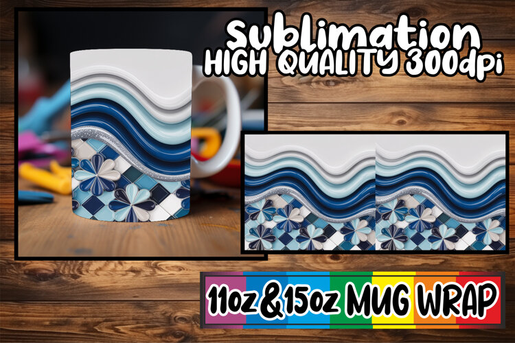 Cheerful thoughts 11oz 15oz sublimation wrap, Pattern example image 1