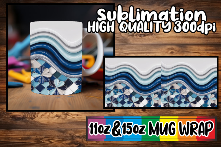Cheerful thoughts 11oz 15oz sublimation wrap, Pattern