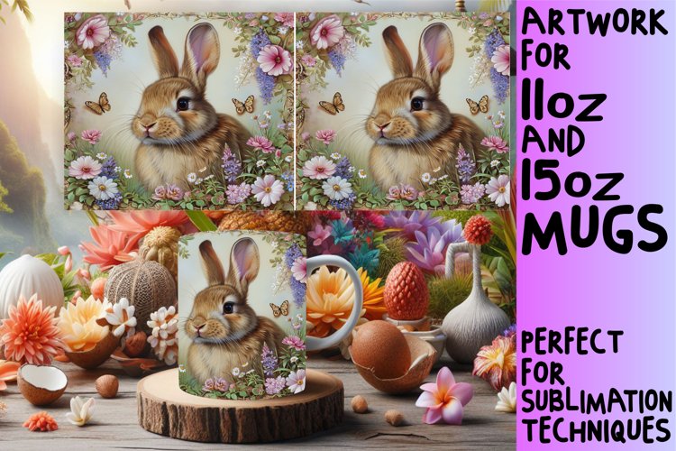 Easter Bunny Joy: Watercolor Mug Sublimation