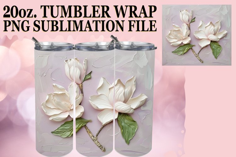 Blossom Elegance: 3D Tumbler Sublimation
