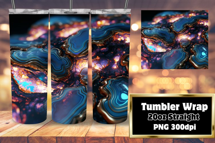Glitter Agate 3D Tumbler 20oz Sublimation Art