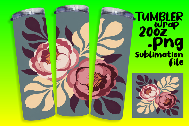 BOLD 20oz Tumbler Wrap for Customization , Flowers